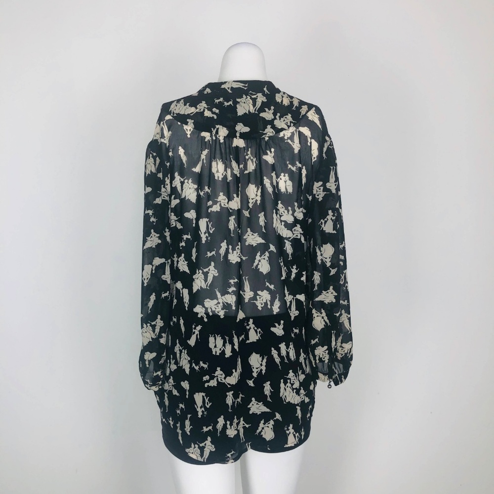 HD In Paris Ruffled Picea Black Dance Music Blouse - Picture 5 of 6